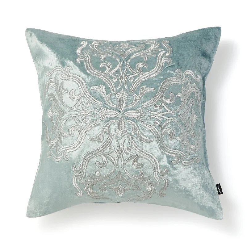 Emb Ornament G Cushion Cover 450 X 450 Light Blue