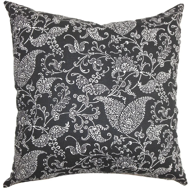 Alaine Paisley Euro Sham Black White