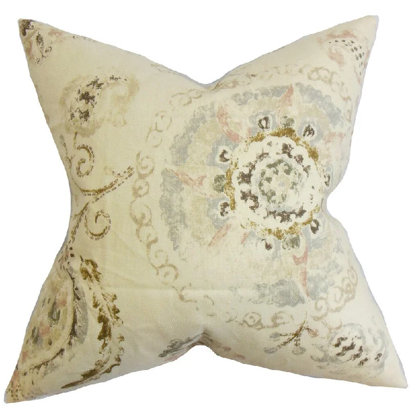 Riah Floral Euro Sham Brown