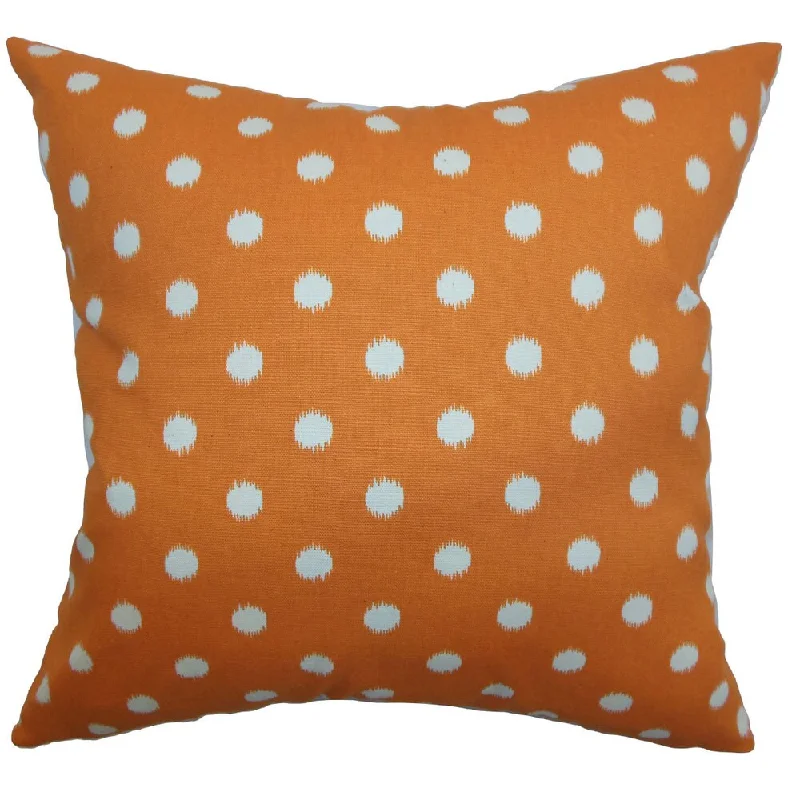 Rennice Ikat Dots Euro Sham Gum Drop Orange Natural