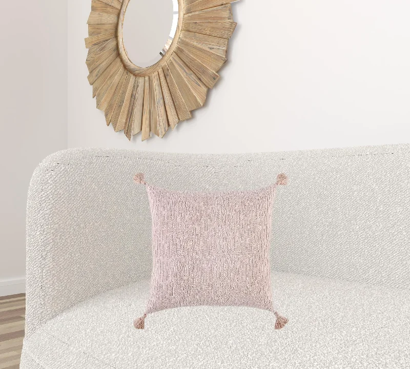 Blush Solid Tonal Abstract Stripe Throw Pillow