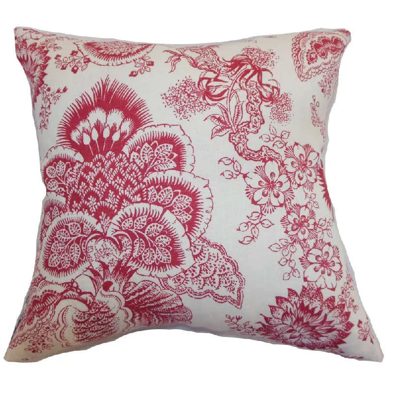 Paionia Floral Euro Sham Red