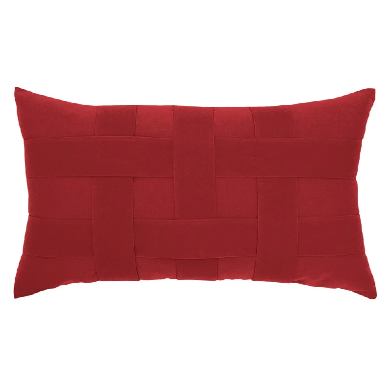 12" x 20" Elaine Smith Pillow  Basketweave Rouge