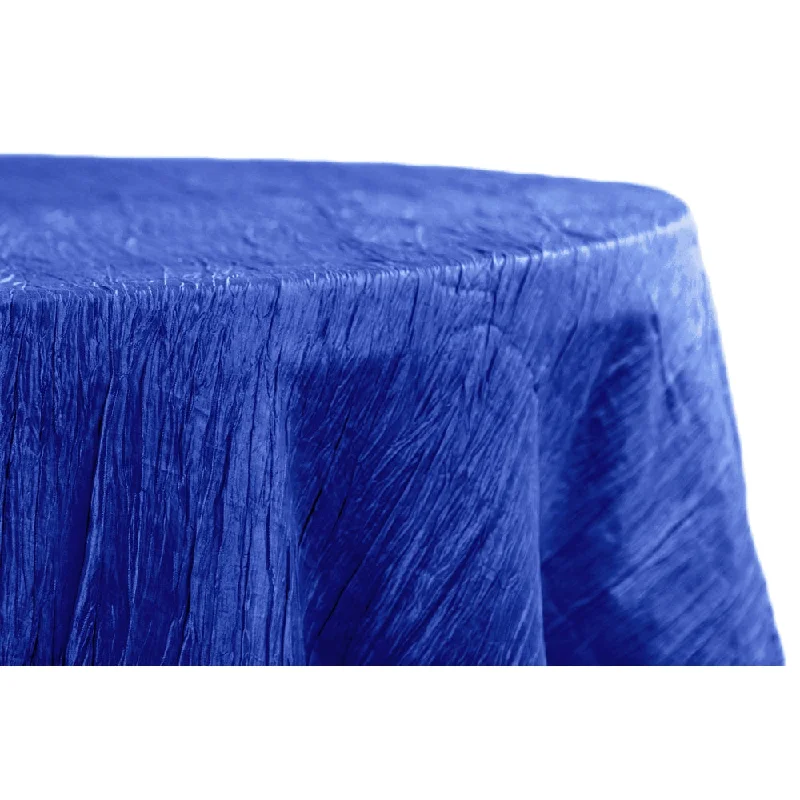 Accordion Crinkle Taffeta 132" Round Tablecloth - Royal Blue