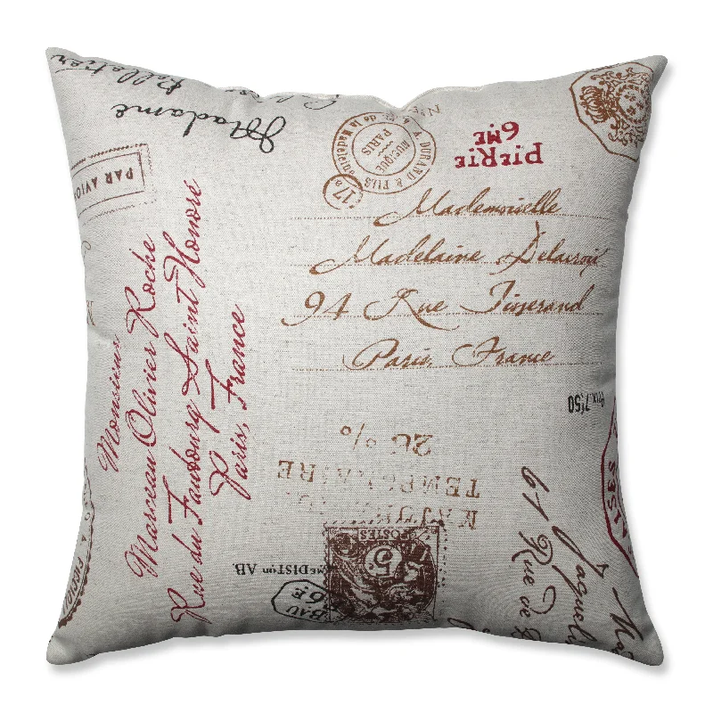 French Postale 18-Inch Throw Pillow