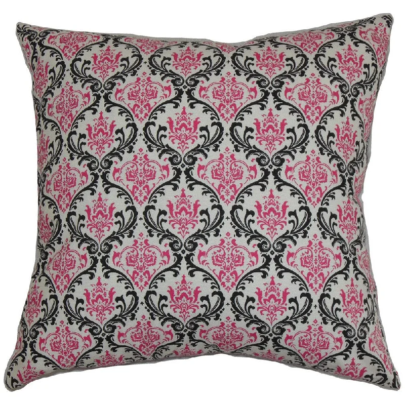 Paulomi Damask Euro Sham Black Pink