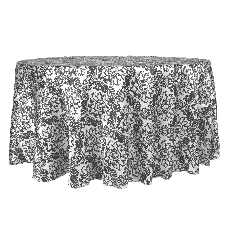 Satin 120" Round Tablecloth - Damask