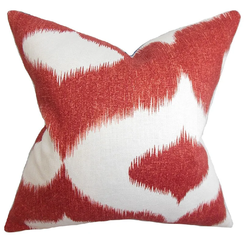 Leilani Ikat Euro Sham Cherry Red