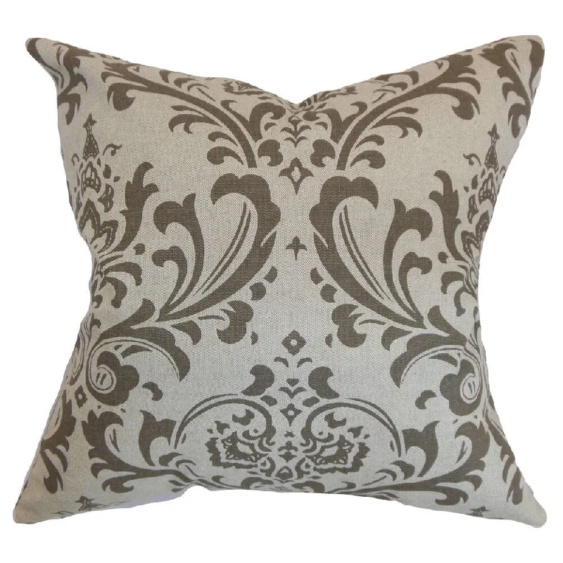 Olavarria Damask Euro Sham Brown Natural