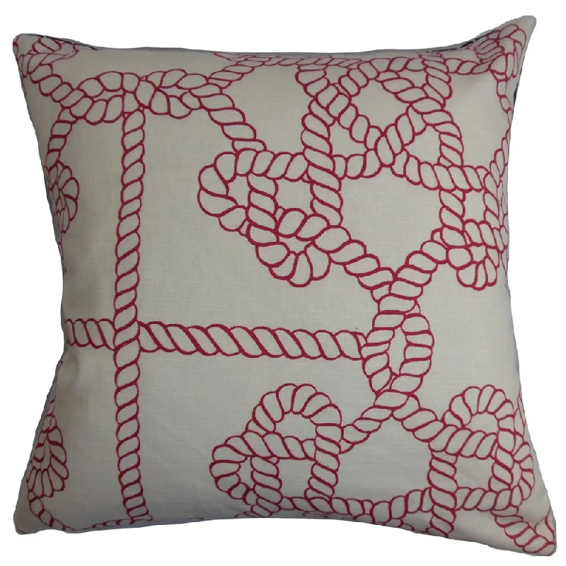 Accalia Nautical Euro Sham Natural Red