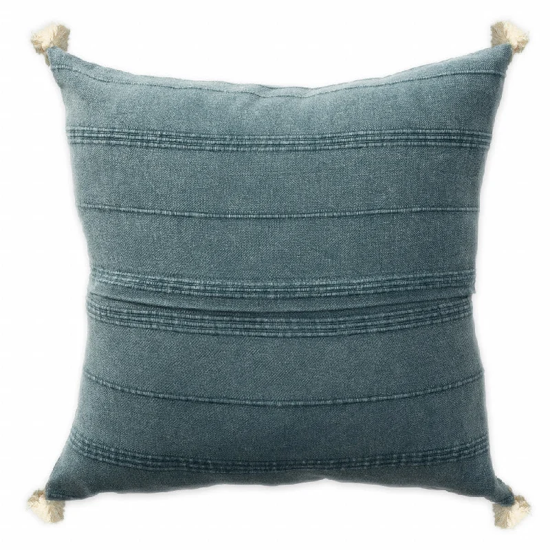 18" X 18" Bluish Gray 100% Cotton Zippered Pillow