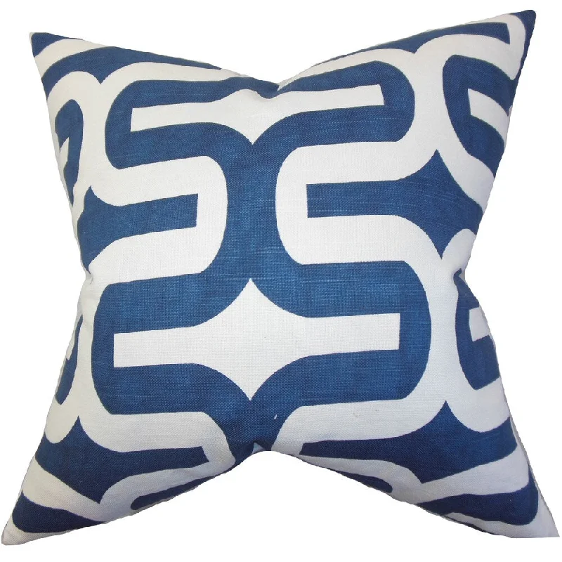 Jaslene Geometric Euro Sham Navy Blue