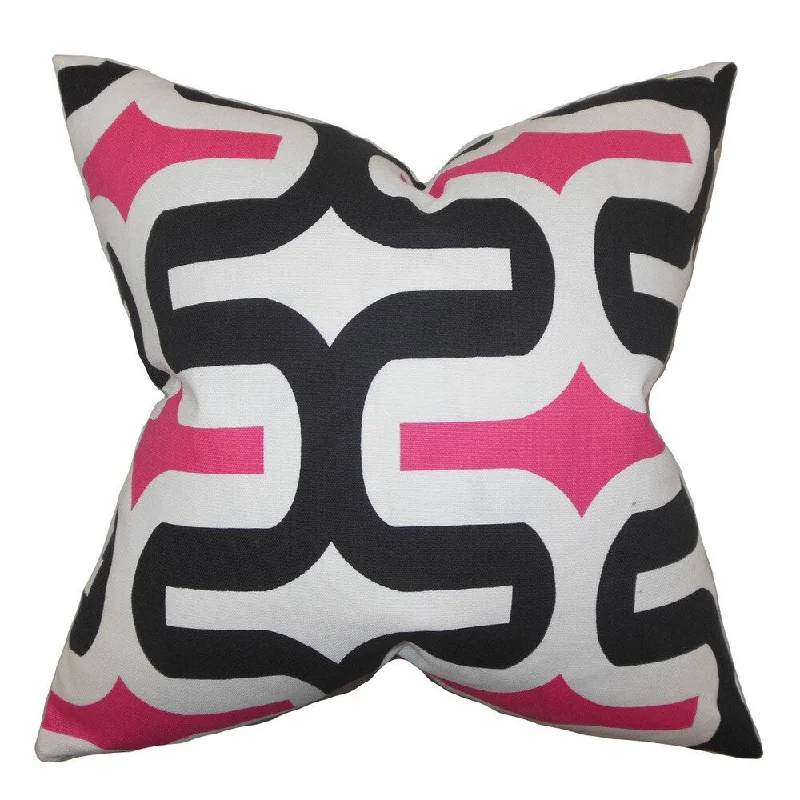 Jaslene Geometric Euro Sham Pink