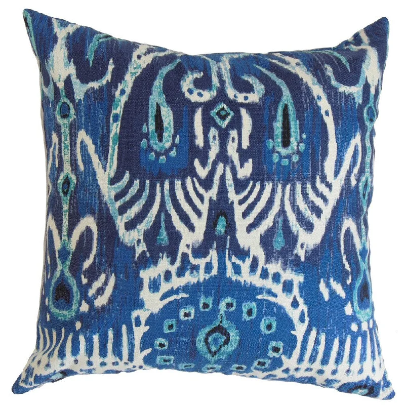 Haestingas Ikat Euro Sham Navy Blue