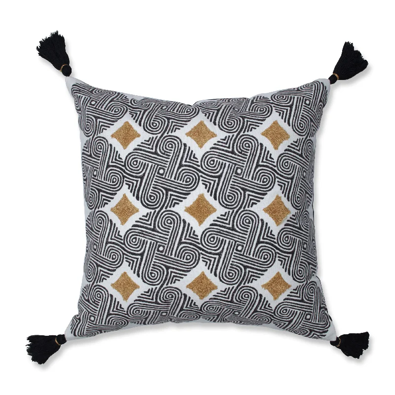 Hiawatha Gold/Black/White 18-Inch Throw Pillow