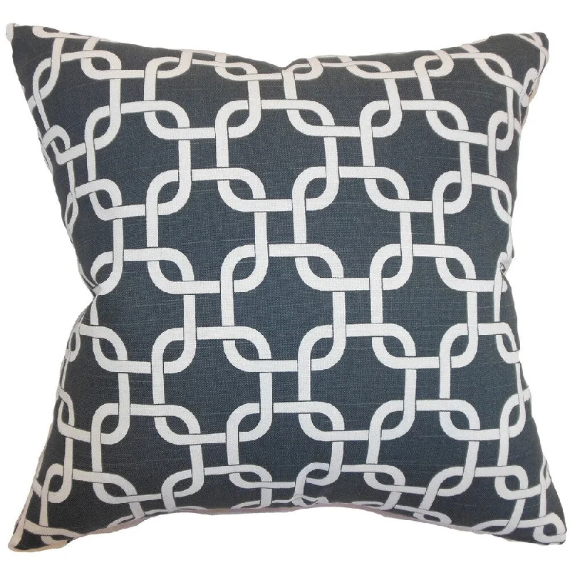 Qishn Geometric Euro Sham Charcoal Slub