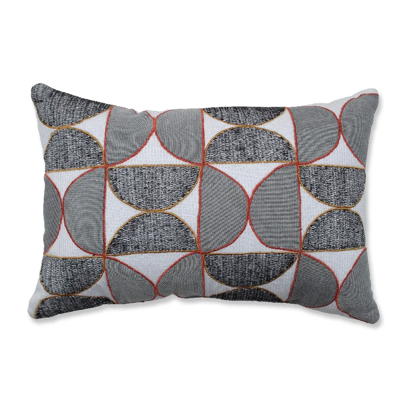 Half-Circle Outline Orange 11.5X17.5-Inch Rectangular Throw Pillow