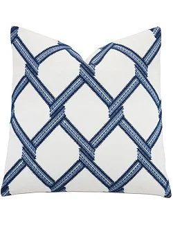 Blue Lattice Accent Pillow