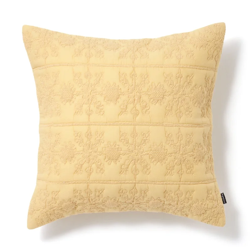 Ethnic Quilt Cushion Cover 450 x 450  Yellow