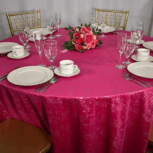 Round Etched Velvet Tablecloth