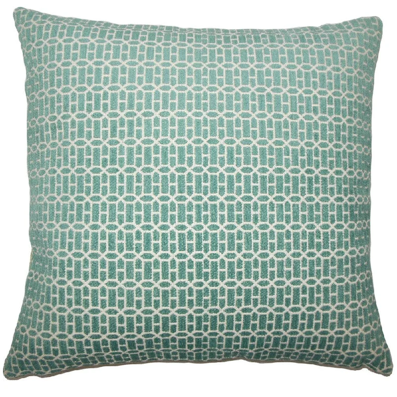 Qiao Geometric Euro Sham Turquoise