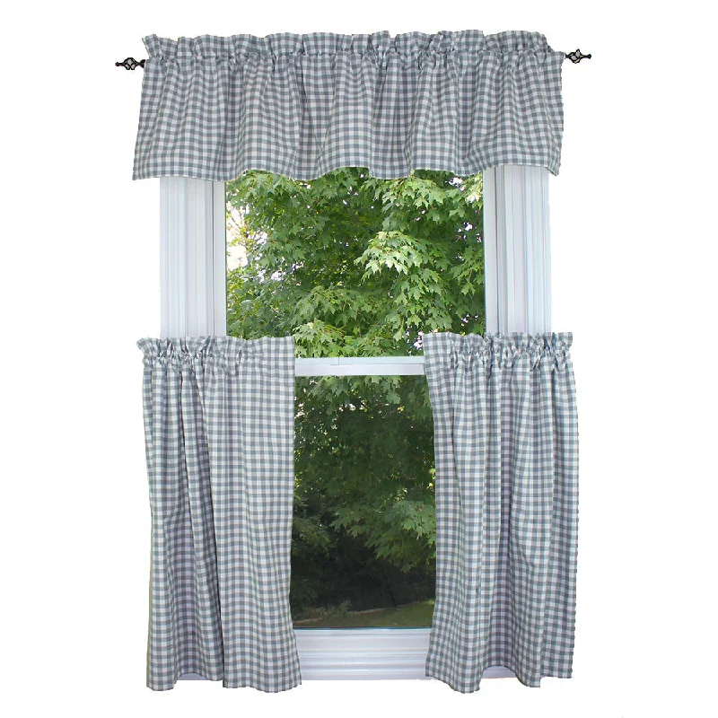 Heritage House Check-  Gray & Cream Valance VL640083