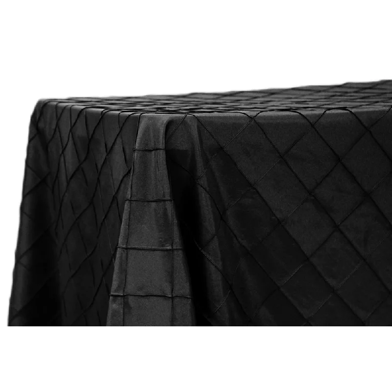 Pintuck 90"x132" Rectangular Tablecloth - Black