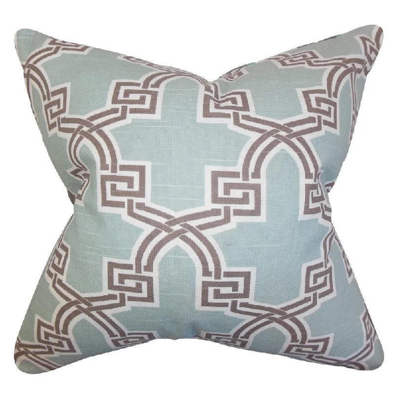 Letha Geometric Euro Sham Blue