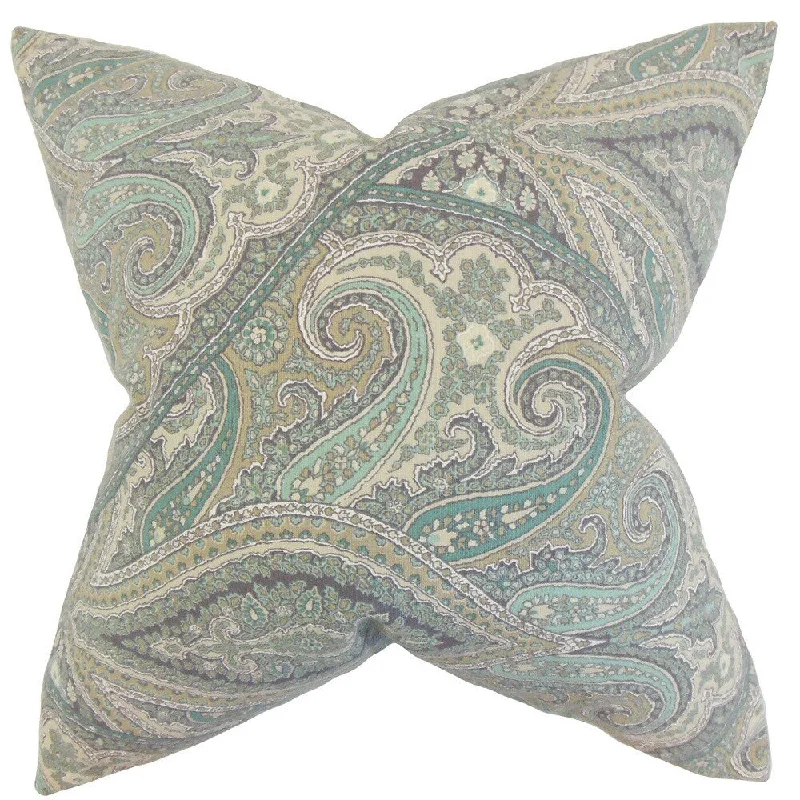 Uma Paisley Euro Sham Aquamarine