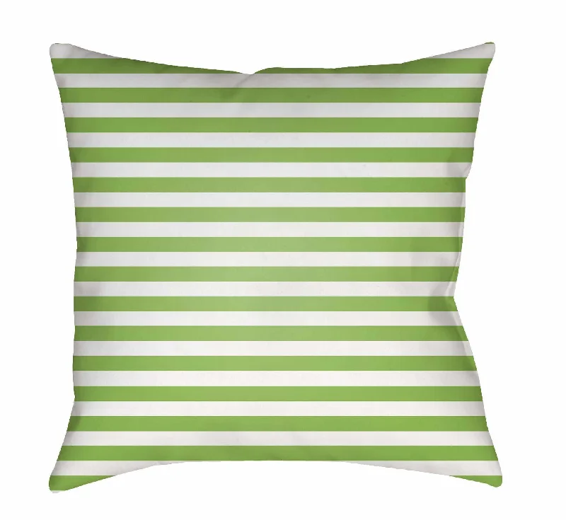 Sabang Green Striped Square Pillow