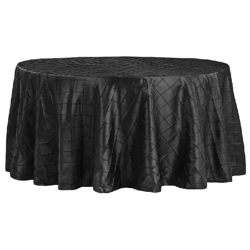 Pintuck 120" Round Tablecloth - Black