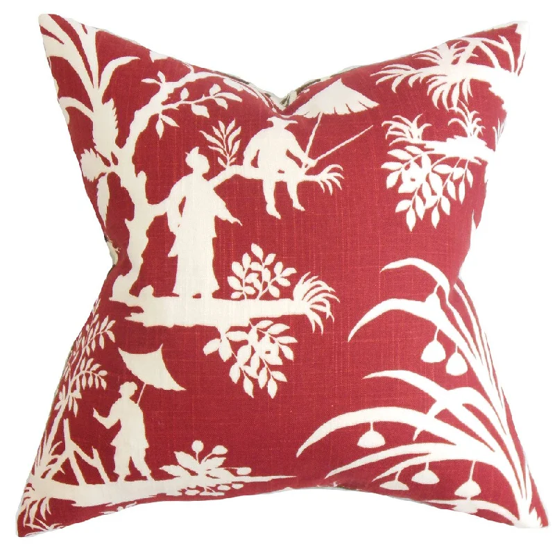 Liya Floral Euro Sham Red