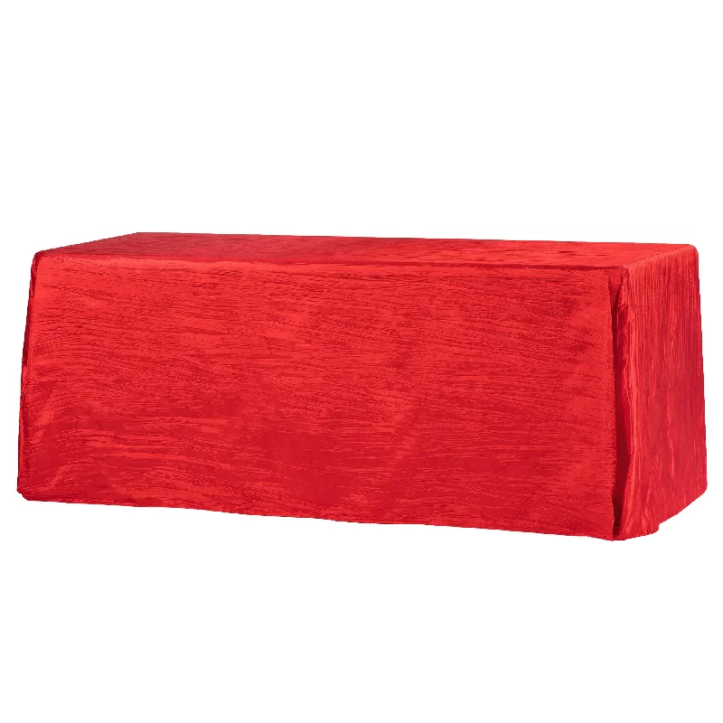 Accordion Crinkle Taffeta 90"x156" Rectangular Tablecloth - Red