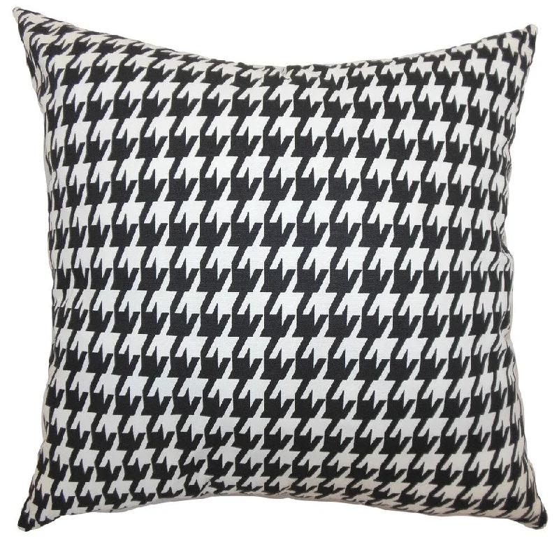 Ceres Houndstooth Euro Sham Black White