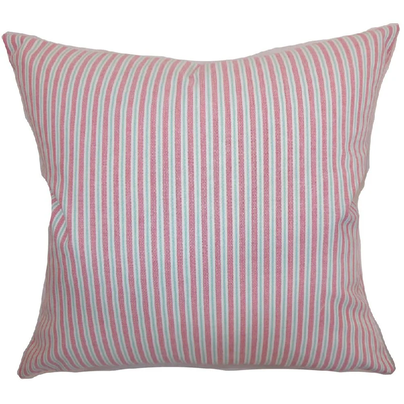 Debrah Stripes Euro Sham Pink - Pink/White