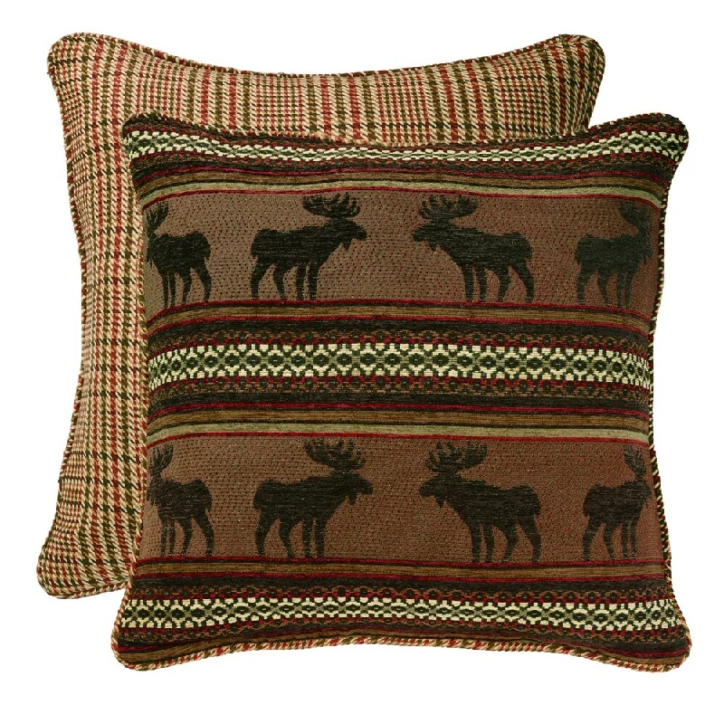 HiEnd Accents Reversible Moose & Houndstooth Euro Sham