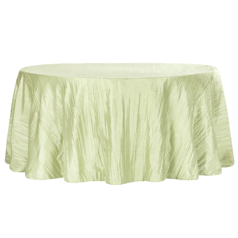 Accordion Crinkle Taffeta 120" Round Tablecloth - Sage Green