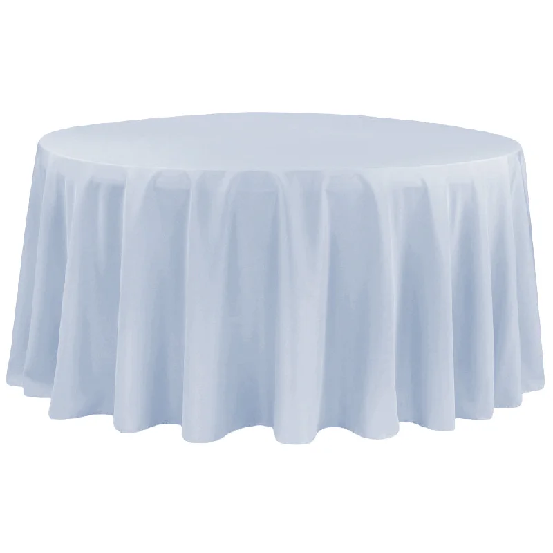 Round Polyester 132" Tablecloth - Dusty Blue