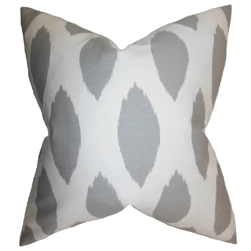 Juliaca Ikat Euro Sham White Gray