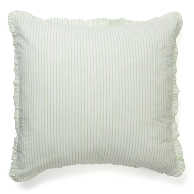 Cottage Home Mint Ticking Euro Sham