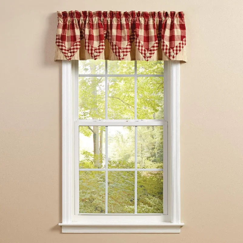 Wicklow Lined Point Valance 15" L - Garnet Park designs