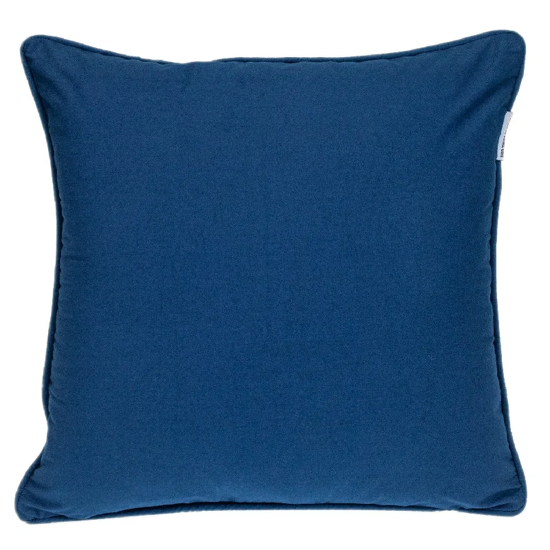 18" X 18" Blue 100% Cotton Geometric Zippered Pillow