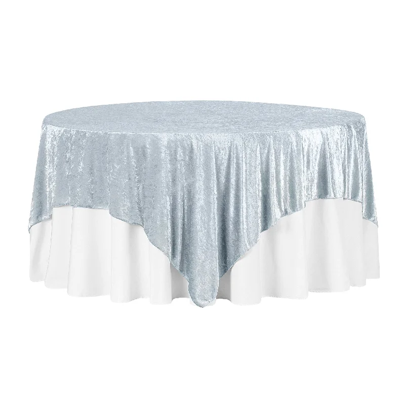 Velvet 85"x85" Square Tablecloth Table Overlay - Dusty Blue