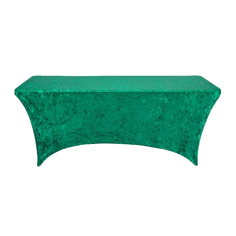 Velvet Spandex Table Cover 6ft Rectangle - Emerald Green