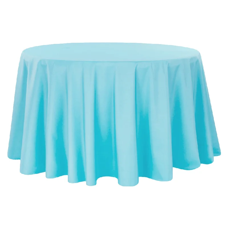 Polyester 120" Round Tablecloth - Aqua Blue