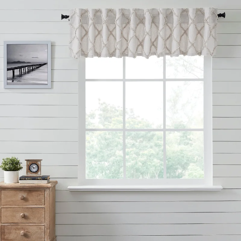 Frayed Lattice Oatmeal Valance 16x90 VHC Brands