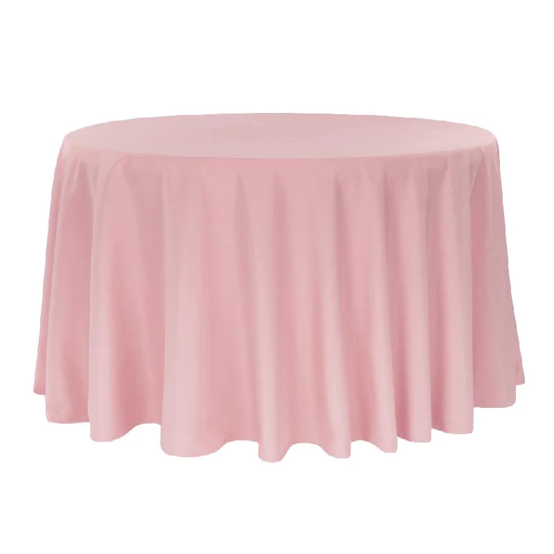 Round Polyester 132" Tablecloth - Dusty Rose/Mauve