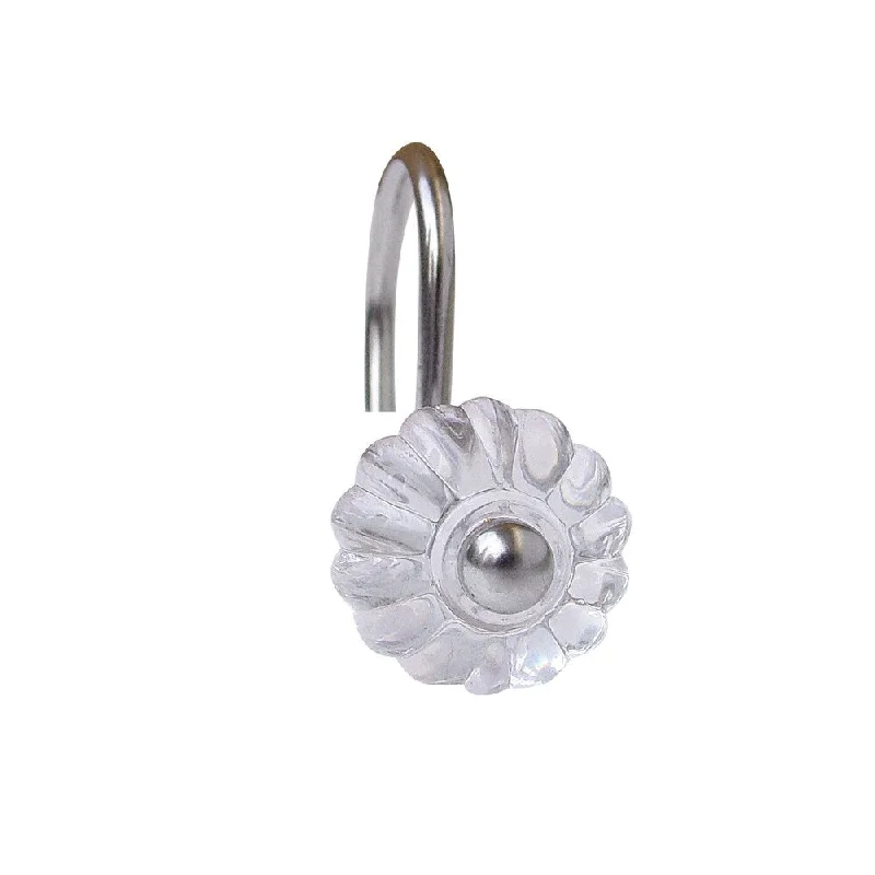 Acrylic Petals Flora Shower Curtain Hooks - Clear/Chrome