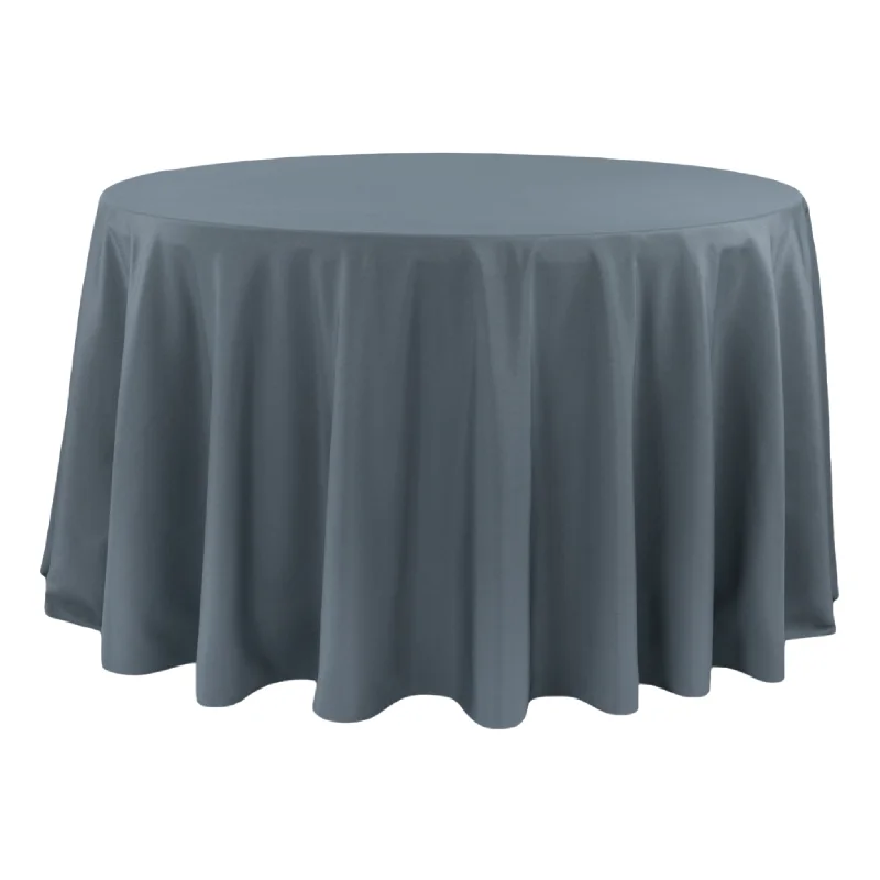 Polyester 120" Round Tablecloth - Pewter