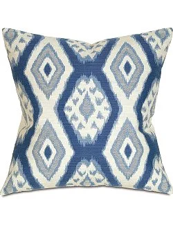 Marine Ikat Accent Pillow